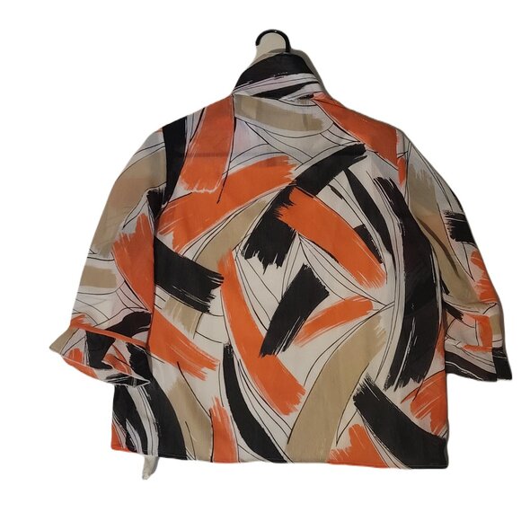 Alfred Dunner top womens size 6 petite button up long sleeve abstract - Picture 2 of 2